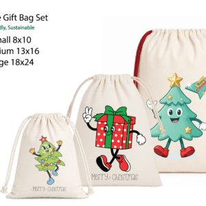Christmas Cotton Gift Bag Set 4